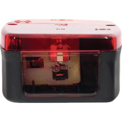 Galinis kvadratinis žibintas, 12/24V, gintaras/raudonas, užsukamas, 101x121mm, Waś 1400680100