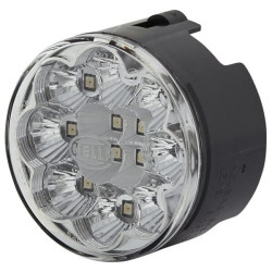 Galinis šviesos diodas, apvalus, 12 V, baltas, užsukamas, Ø 66 mm, 12 šviesos diodų, Hella 2SB009001401