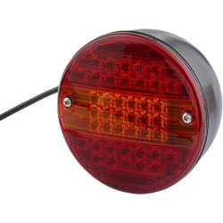 Galinis šviesos diodas, apvalus, 24 V, raudonas/oranžinis, užsukamas, Ø 140 mm, 42 LED, Hella 2SD001685347