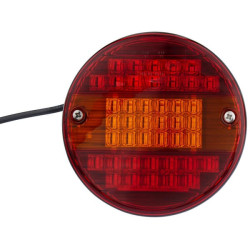 Galinis šviesos diodas, apvalus, 24 V, raudonas/oranžinis, užsukamas, Ø 140 mm, 42 LED, Hella 2SD001685347