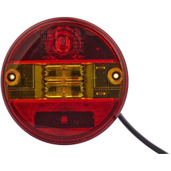 Galinis šviesos diodas, apvalus, 12/24 V, raudonas/geltonas, įjungiamas, 4 šviesos diodai, Hella 2SD344100001