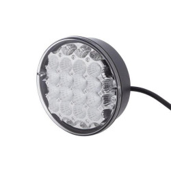 Galinis šviesos diodas, 4,50 W, apvalus, 12/24 V, geltonas / skaidrus, užsukamas, Ø 122,5 mm, 24 šviesos diodai, Hella 2SD344200