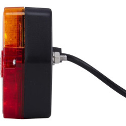 Galinis šviesos diodas, kvadratinis, 9/36 V, raudonas/gintaras, užsukamas, 101,3x41,2x94,7 mm, 25 šviesos diodai, Hella ValueFit