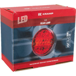 Daugiafunkcinis galinis šviesos diodas, apvalus, 24 V (integruotas pasipriešinimas), Ø 142 mm, Kramp LA40037