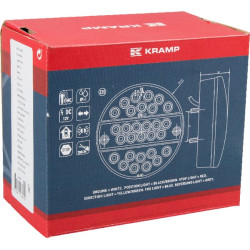 Daugiafunkcinis galinis šviesos diodas, apvalus, 12 V (integruotas pasipriešinimas), Ø 142 mm, Kramp LA40039