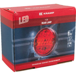 Daugiafunkcinis galinis šviesos diodas, apvalus, 12 V (integruotas pasipriešinimas), Ø 142 mm, Kramp LA40039