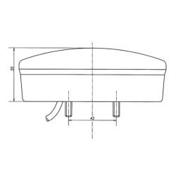 Daugiafunkcinis galinis šviesos diodas, apvalus, 12 V (integruotas pasipriešinimas), Ø 142 mm, Kramp LA40039