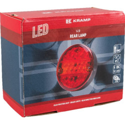 Daugiafunkcinis galinis LED žibintas, apvalus, 12-24V, Ø 142mm, 5 kontaktų, Kramp LA40042
