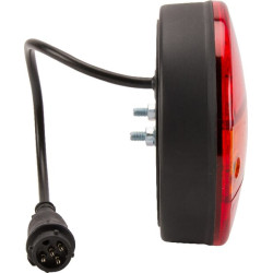 Daugiafunkcinis galinis šviesos diodas, apvalus, 12 V (integruotas varža), Ø 142 mm, 5 kontaktų, Kramp LA40040