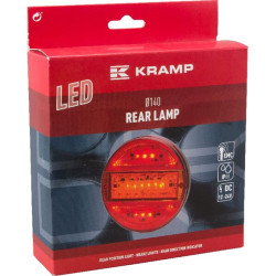 Daugiafunkcinis galinis žibintas LED, apvalus, 12-24V, Ø 140mm, Kramp LA40011