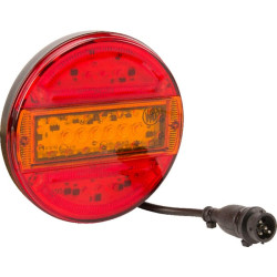 Daugiafunkcinis galinis šviesos diodas, apvalus, 12-24V, Ø 140 mm, 5 kontaktų, Kramp LA40012