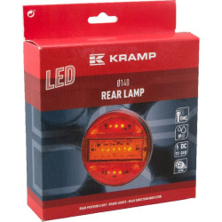 Daugiafunkcinis galinis šviesos diodas, apvalus, 12-24V, Ø 140 mm, 5 kontaktų, Kramp LA40012