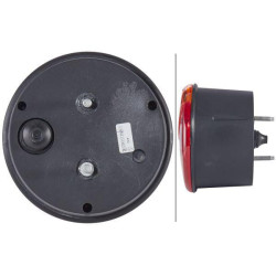 Galinis apvalus žibintas, 12/24V, raudonas/oranžinis, užsukamas, Ø 122,5 mm, Hella 2SD964169111