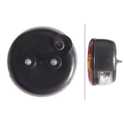 Galinis apvalus žibintas, 12/24V, gintarinis/raudonas, užsukamas, Ø 140mm, Hella 2SE001685201