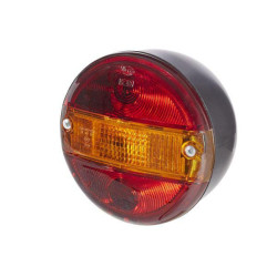 Galinis apvalus žibintas, 12/24V, gintarinis/raudonas, užsukamas, Ø 140mm, Hella 2SD001685231