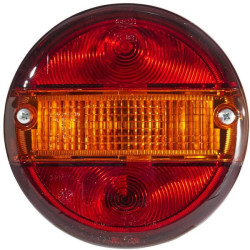 Galinis apvalus žibintas, 12/24V, gintarinis/raudonas, užsukamas, Ø 140mm, Hella 2SD001685231