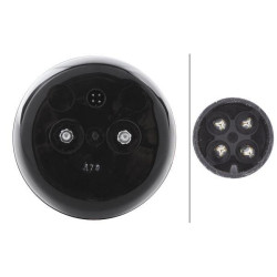 Galinis apvalus žibintas, 12 V, gintarinis/raudonas, užsukamas, Ø 140 mm, 4 kontaktų, Hella 2SD001685317