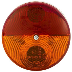 Galinis apvalus žibintas, 24V, raudona/oranžinė, užsukamas, Ø 82mm, Hella 2SW003185041