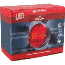 Daugiafunkcinis galinis šviesos diodas, apvalus, 12 V, Ø 142 mm, 5 kontaktų, Kramp LA40046