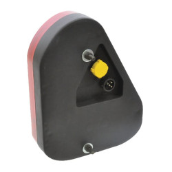 Galinis žibintas LH trikampis, gintarinis / raudonas, užsukamas, 57x175 mm, Sacex AUF4FG2716