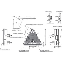 Galinis žibintas LH LED, trikampis, 12/24V, raudonas, užsukamas, 60,3x163 mm, Waś 1400300324