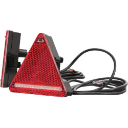 Galinis žibintas RH LED, trikampis, 12/24V, gintaras/raudonas, užsukamas, 163x60,3x144mm, Waś 1400300330