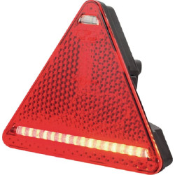 Galinis žibintas RH LED, trikampis, 12/24V, gintaras/raudonas, užsukamas, 163x60,3x144mm, Waś 1400300330