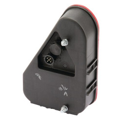 Galinis dešinys trikampis žibintas, 12 V, raudonas / gintaras, užsukamas, Earpoint III by Aspöck 244810007