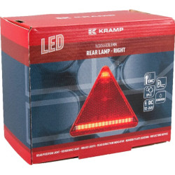Daugiafunkcinis galinis dešinės šviesos diodas, trikampis, 12-24V, 163x144x38.8mm, Kramp LA40049