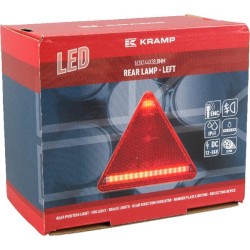 Daugiafunkcinis galinis KŠ žibintas LED, trikampis, 12-24V, 163x144x38.8mm, 5 kontaktų, Kramp LA40028
