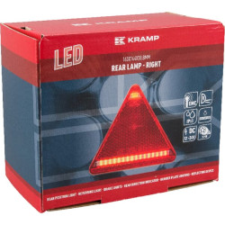Daugiafunkcinis galinis dešinės šviesos diodas, trikampis, 12-24V, 163x144x38,8 mm, 5 kontaktų, Kramp LA40050