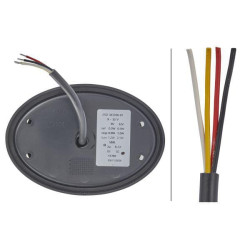 Galinis šviesos diodas, ovalus, 12/24V, skaidrus, užsukamas, 24 LED, Hella 2SD343390011