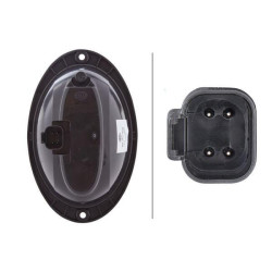 Galinis žibintas ovalus, 12/24V, raudonas/gintaras, užsukamas, 165x Deutsch kištukas, Hella 2SD343130377