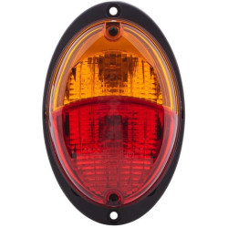 Galinis žibintas ovalus, 12/24V, raudonas/gintaras, užsukamas, 165x Deutsch kištukas, Hella 2SD343130377