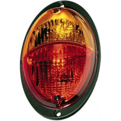 Galinis žibintas ovalus, 12/24V, raudonas/gintaras, užsukamas, 165x Deutsch kištukas, Hella 2SD343130377