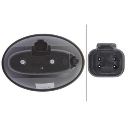 Galinis žibintas ovalus, 12V, raudonas/gintaras, užsukamas, 140,4x98,4x98,4 mm, Hella 2SD343130071