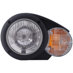 Priekinis žibintas halogeninis, apvalus kairysis, 12 V, baltas/pilkas, užsukamas, Ø 144,5 mm, Hella 1E3996160011