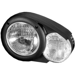 Priekinis žibintas halogeninis, apvalus kairysis, 12 V, baltas/pilkas, užsukamas, Ø 144,5 mm, Hella 1E3996160011