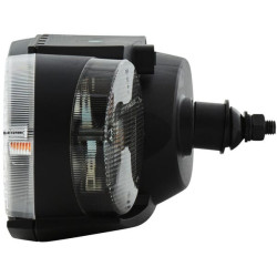 Priekinis žibintas halogeninis, dešinysis ovalus, 12/24V, baltas/pilkas/skaidrus, užsukamas, 304,5x153,3 mm Deutsch kištukas, He