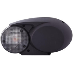 Priekinis žibintas halogeninis, dešinysis ovalus, 12/24V, baltas/pilkas/skaidrus, užsukamas, 304,5x153,3 mm Deutsch kištukas, He