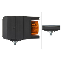 Priekinis žibintas halogeninis, dešinysis stačiakampis, 12/24V, skaidrus/geltonas, užsukamas, 247x119x163mm, Hella 1EA007108021