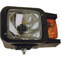 Priekinis žibintas halogeninis, dešinysis stačiakampis, 12/24V, skaidrus/geltonas, užsukamas, 247x119x163mm, Hella 1EA007108011