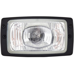 Priekinis žibintas halogeninis, stačiakampis, 12V, skaidrus, užsukamas, 182x94x102mm AMP kištukas, Hella 1AB006213001