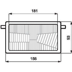 Priekinių žibintų įdėklas stačiakampis, skaidrus, užsukamas, 181x80x93mm, Wesem 1400661300