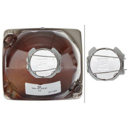 Priekinis žibintas halogeninis, kvadratinis, 12/24V, skaidrus, Hella 1AA127473015