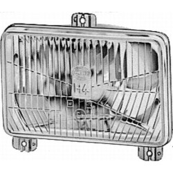 Priekinis žibintas halogeninis, stačiakampis, 12/24V, skaidrus, Hella 1AB006277127