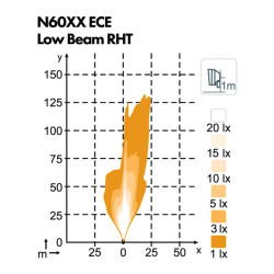 Priekinių žibintų šviesos diodas, dešinysis ovalus, 12/24V, skaidrus, prisukamas, 233x110x193mm, Deutsch 6 kontaktų, Dviejų spin