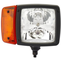 Priekinis žibintas halogeninis, dešinysis stačiakampis, 12V, skaidrus/gintarinis, užsukamas, Hella 1SA996120061