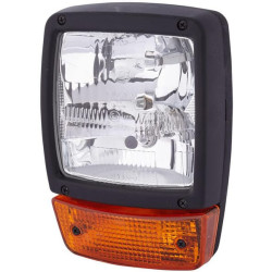 Priekinis žibintas halogeninis, kvadratinis, 12V, skaidrus/gintarinis, užsukamas, 212x150xAMP 6 kontaktų, Hella 1SA996120471