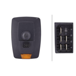 Priekinis žibintas halogeninis, kvadratinis, 12V, skaidrus/gintarinis, užsukamas, 212x150xAMP 6 kontaktų, Hella 1SA996120471